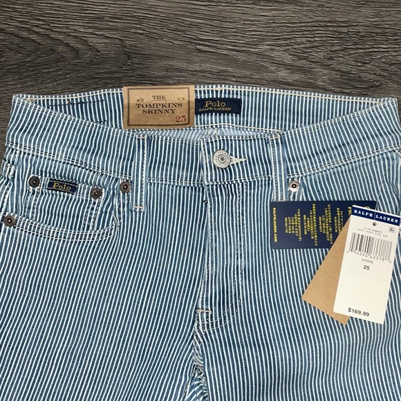 Ralph Lauren Tompkins Skinny Blue Plaid Jeans - Picture 3 of 10